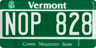 VT license plate NOP828