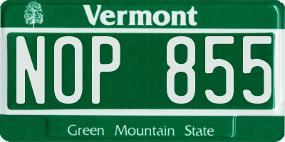 VT license plate NOP855