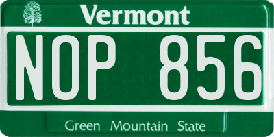 VT license plate NOP856