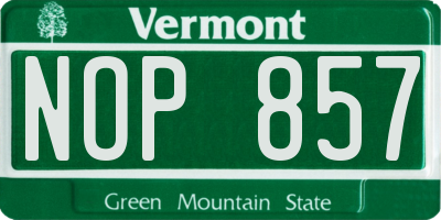 VT license plate NOP857
