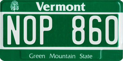 VT license plate NOP860