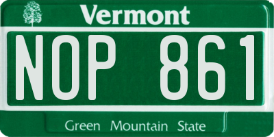 VT license plate NOP861
