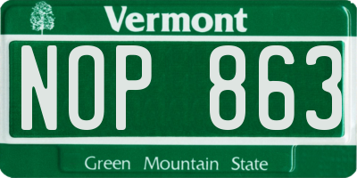 VT license plate NOP863