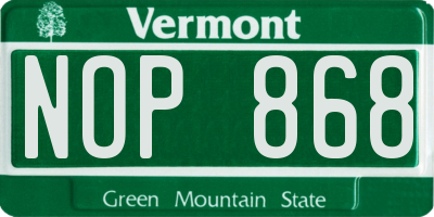 VT license plate NOP868