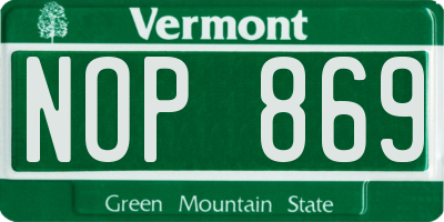 VT license plate NOP869