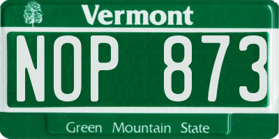 VT license plate NOP873