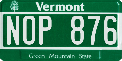 VT license plate NOP876