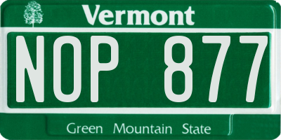 VT license plate NOP877