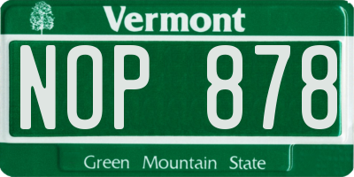 VT license plate NOP878