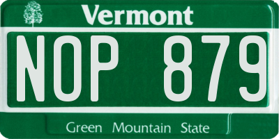 VT license plate NOP879