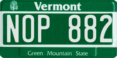 VT license plate NOP882