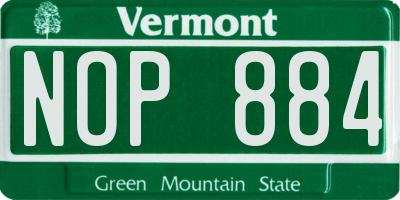 VT license plate NOP884