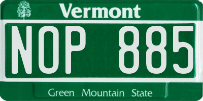 VT license plate NOP885