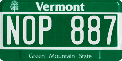 VT license plate NOP887