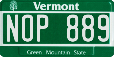 VT license plate NOP889