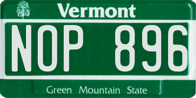 VT license plate NOP896
