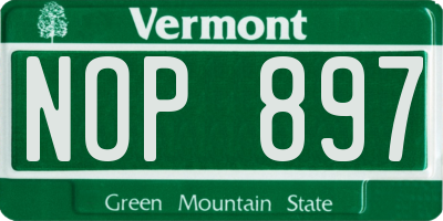 VT license plate NOP897