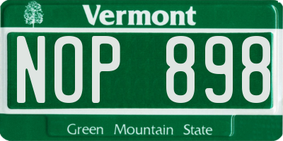 VT license plate NOP898