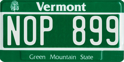 VT license plate NOP899