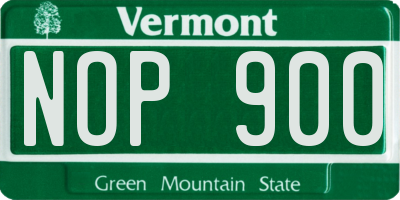 VT license plate NOP900