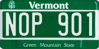 VT license plate NOP901