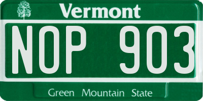 VT license plate NOP903