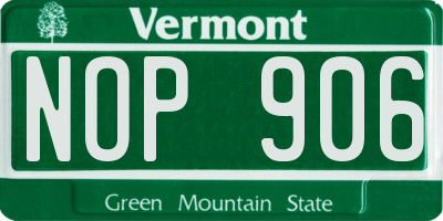 VT license plate NOP906