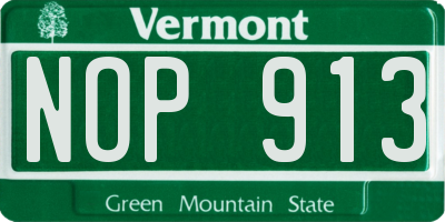 VT license plate NOP913