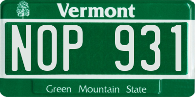 VT license plate NOP931