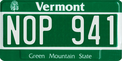 VT license plate NOP941