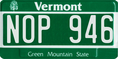 VT license plate NOP946