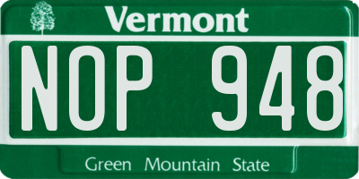 VT license plate NOP948