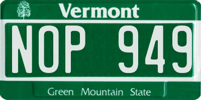 VT license plate NOP949