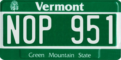 VT license plate NOP951