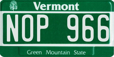 VT license plate NOP966