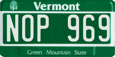 VT license plate NOP969