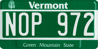 VT license plate NOP972