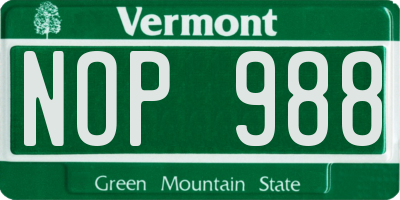 VT license plate NOP988