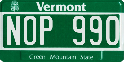 VT license plate NOP990