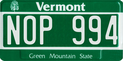 VT license plate NOP994