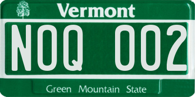 VT license plate NOQ002