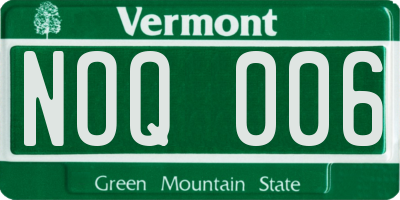 VT license plate NOQ006