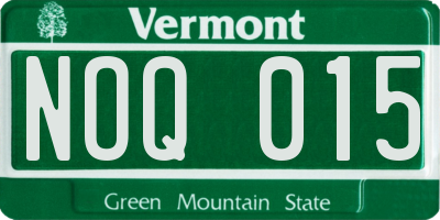 VT license plate NOQ015