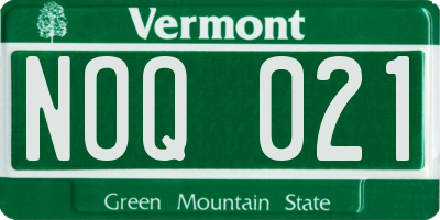 VT license plate NOQ021