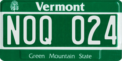 VT license plate NOQ024