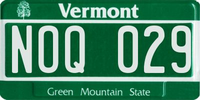 VT license plate NOQ029