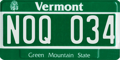VT license plate NOQ034