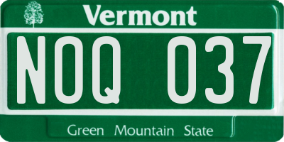 VT license plate NOQ037
