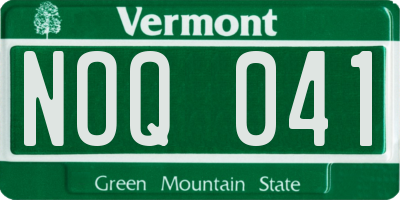VT license plate NOQ041