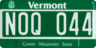 VT license plate NOQ044